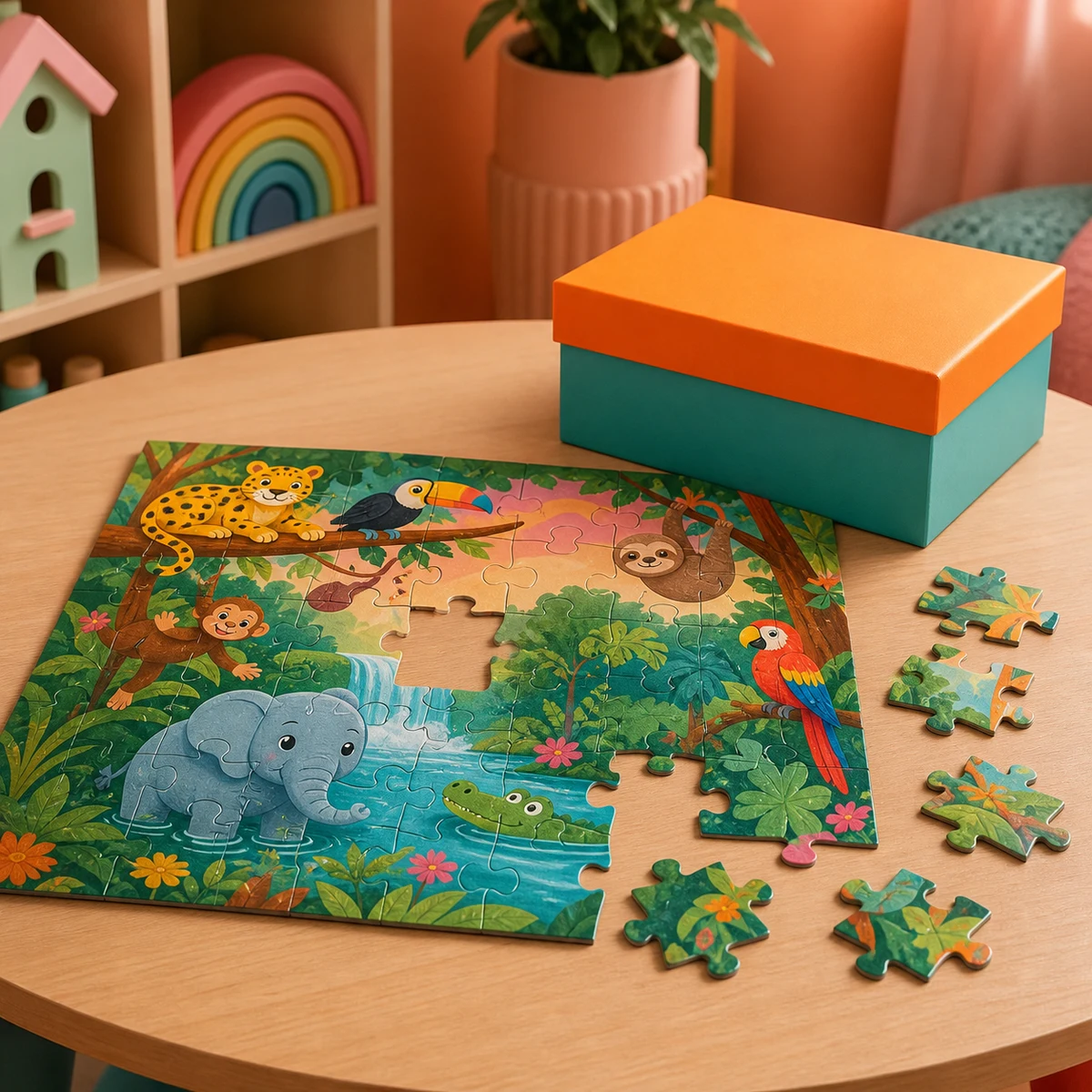 Quebra-Cabeça Animais da Floresta — 48 Peças